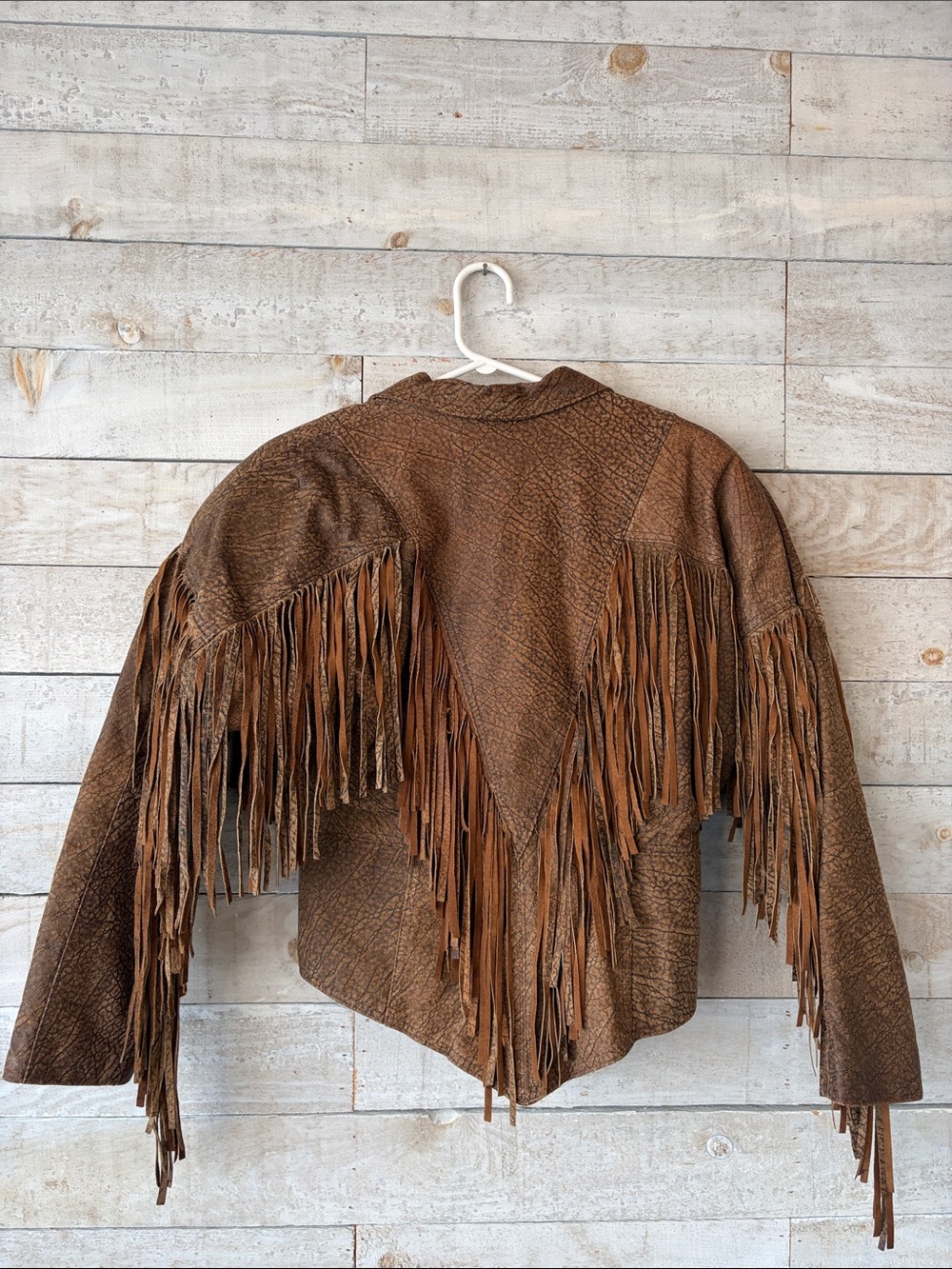 1980s Western Fringe Leather Jacket Cropped Boho Cowgirl Chic - Picture 3 of 16